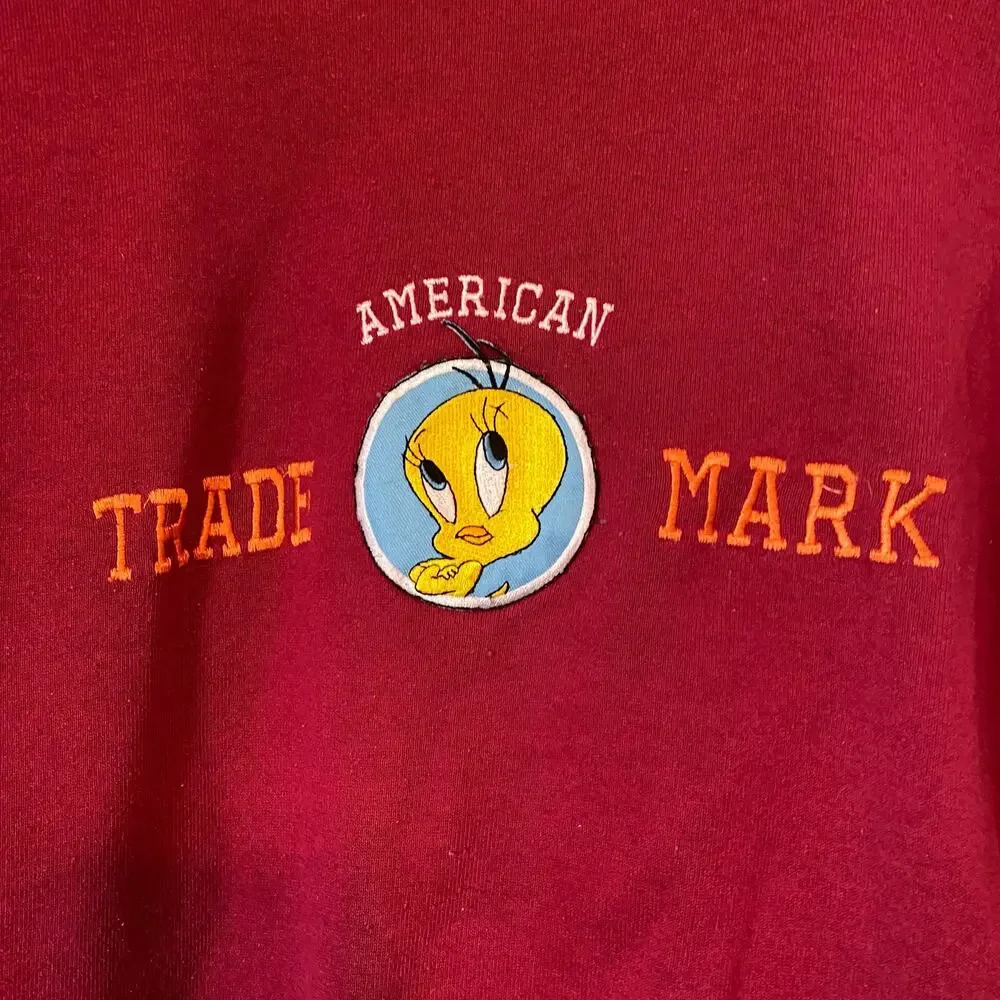 Looney Tunes Tweety XL Red Sweatshirt Vintage Pullover Long Sleeve Top Shirt - Picture 3 of 6